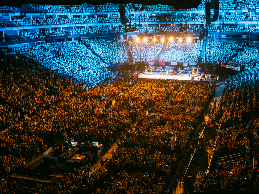 Concierto en estadio lleno