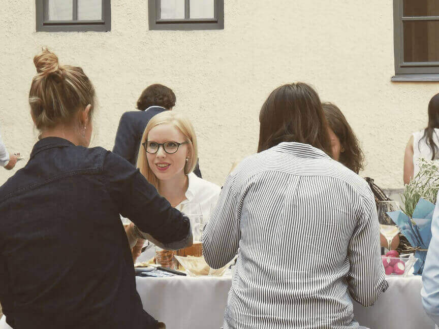 <h3 class='heading-large'>Breaking Bread</h3><p>Our legendary and sophisticated 'V_ Caterings' (two people cook lunch for the team) once a month.</p>