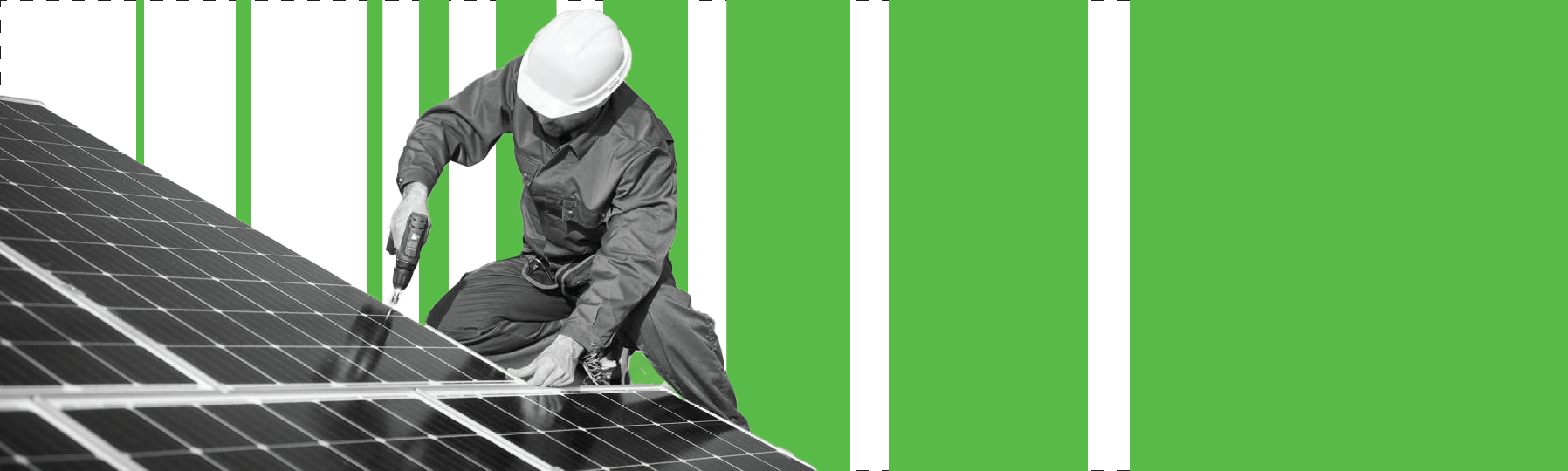 Trabajador de la construcción instalando un panel solar